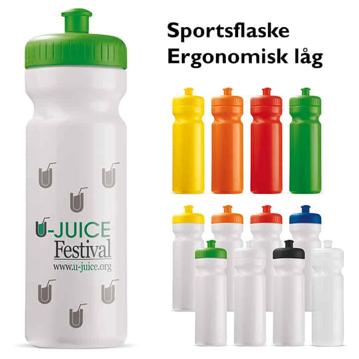 Sportsflaske med ergonomisk låg