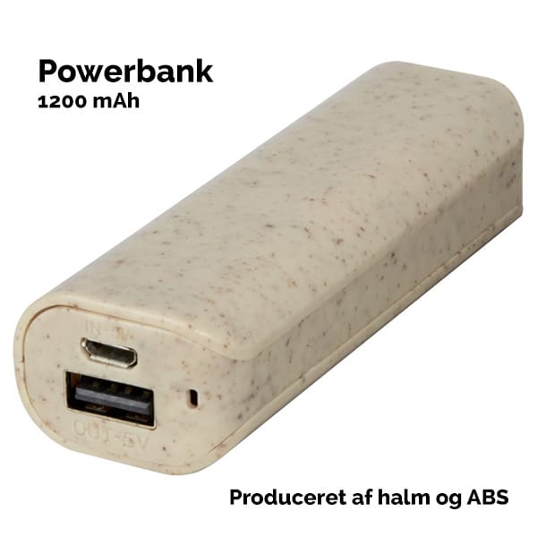 Powerbank produeret i strå og ABS