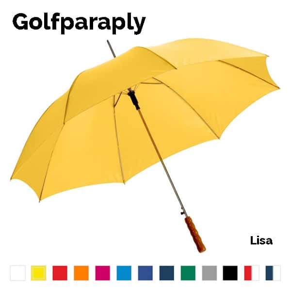 Golfparaply med træhåndtag